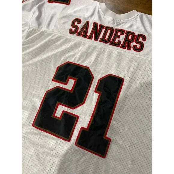 Mitchell & Ness NFL Atlanta Falcons Throwback Deion Sanders Jersey White #21 Siz - Picture 4 of 5